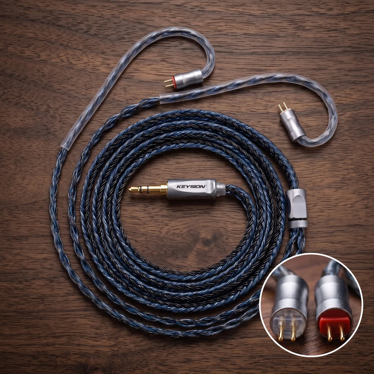 24股蓝灰混编5N无氧铜HiFi耳机升级线 2