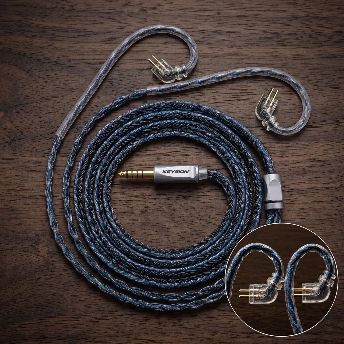 24股蓝灰混编5N无氧铜HiFi耳机升级线 3