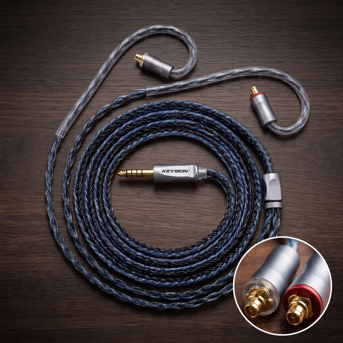 24股蓝灰混编5N无氧铜HiFi耳机升级线 10