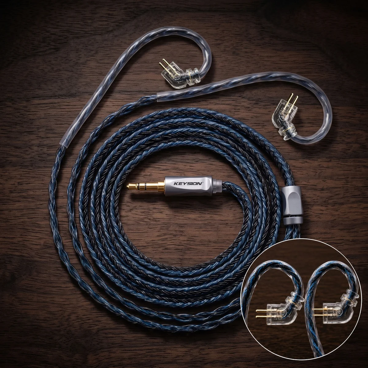 24股蓝灰混编5N无氧铜HiFi耳机升级线 4